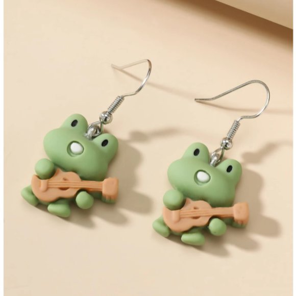 ROMWE - Cartoon Frog Drop Earrings - Picture 4 of 5